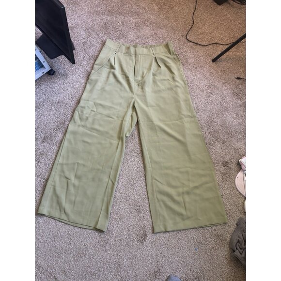 Womens Wide Leg Palazzo Dress Pants with Pockets Size 2XL Lime Green NWT - Picture 5 of 14